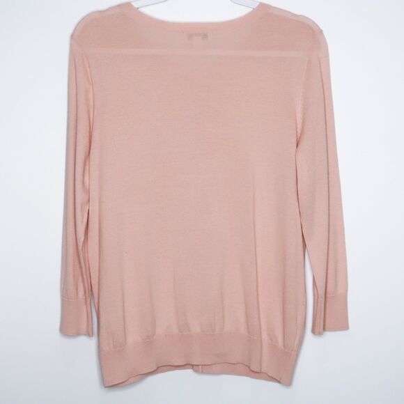 Nordstrom Womens Pima Cotton Cardigan‎ Sweater Size Medium Pink Office Staple - Picture 2 of 8